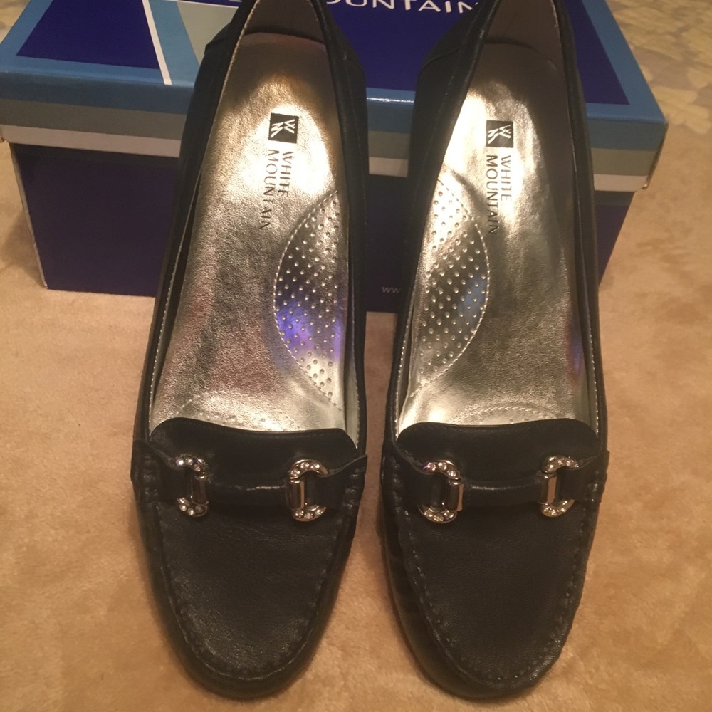 Leather Navy Loafers